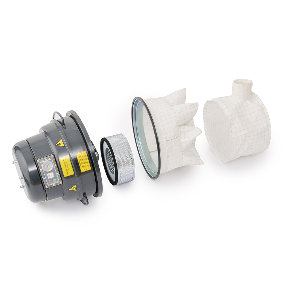 Doble etapa de filtración: Clase M + HEPA H14